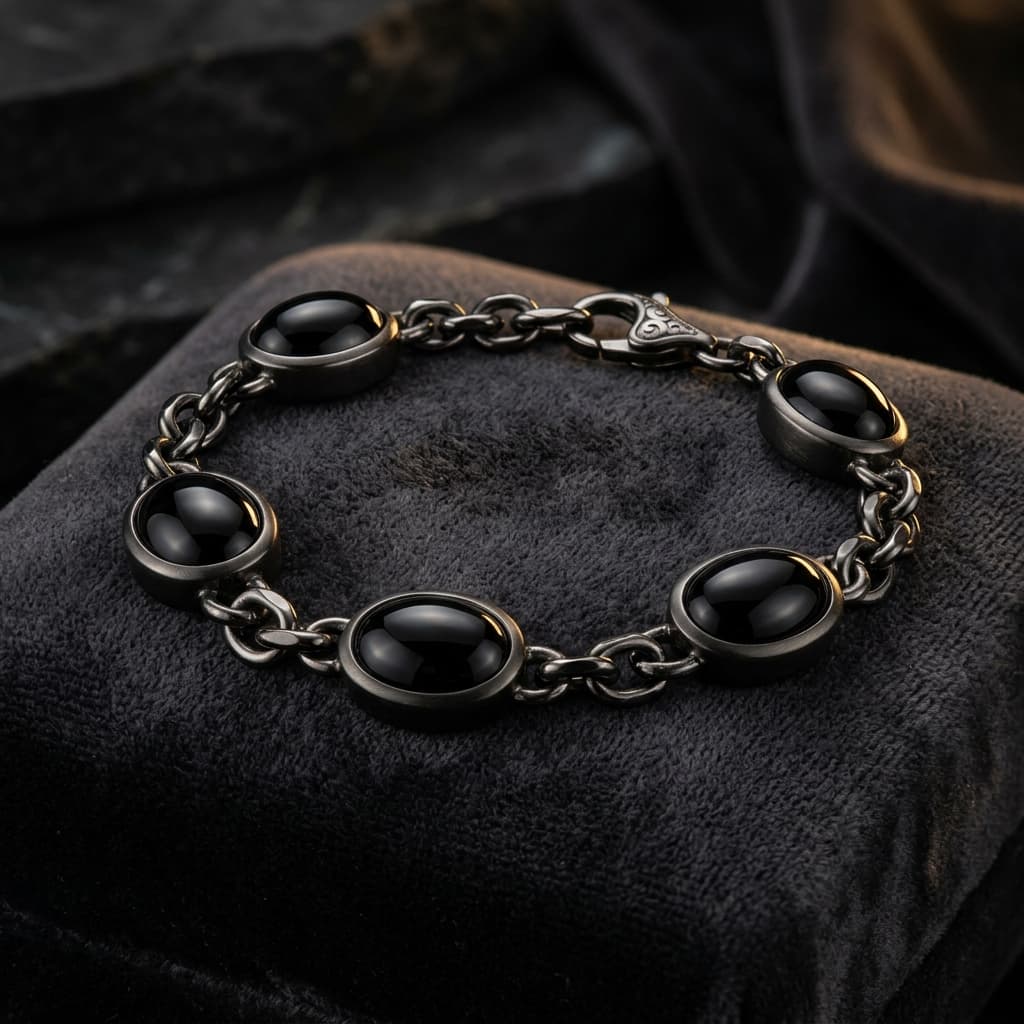 Noir Onyx Chain Bracelet